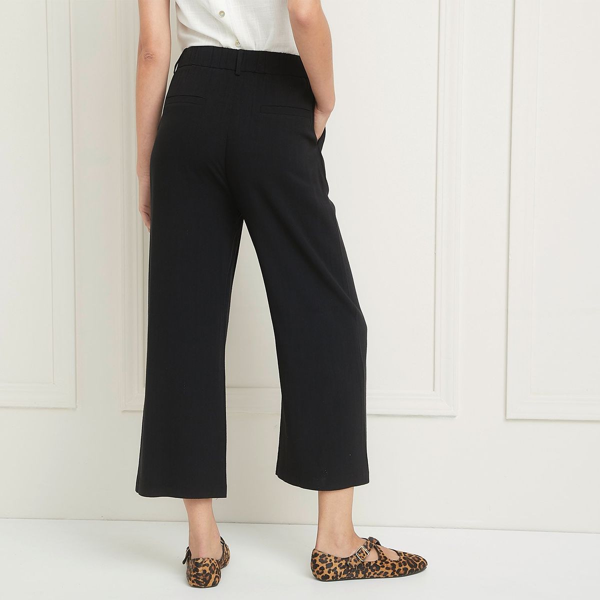 BASEMENT - Pantalón Culotte Basement Mujer Viscosa Lino Casual