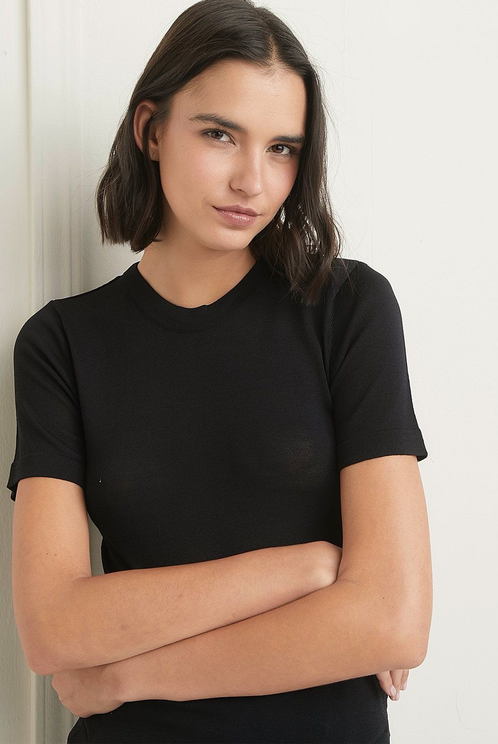 BASEMENT - Sweater Basement Rayas Manga Corta Mujer