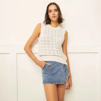 BASEMENT - Sweater Sin Mangas A Rayas Mujer Algodón