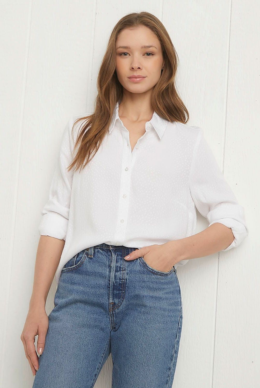 UNIVERSITY CLUB - Blusa University Club Mujer Viscosa Manga Larga Casual