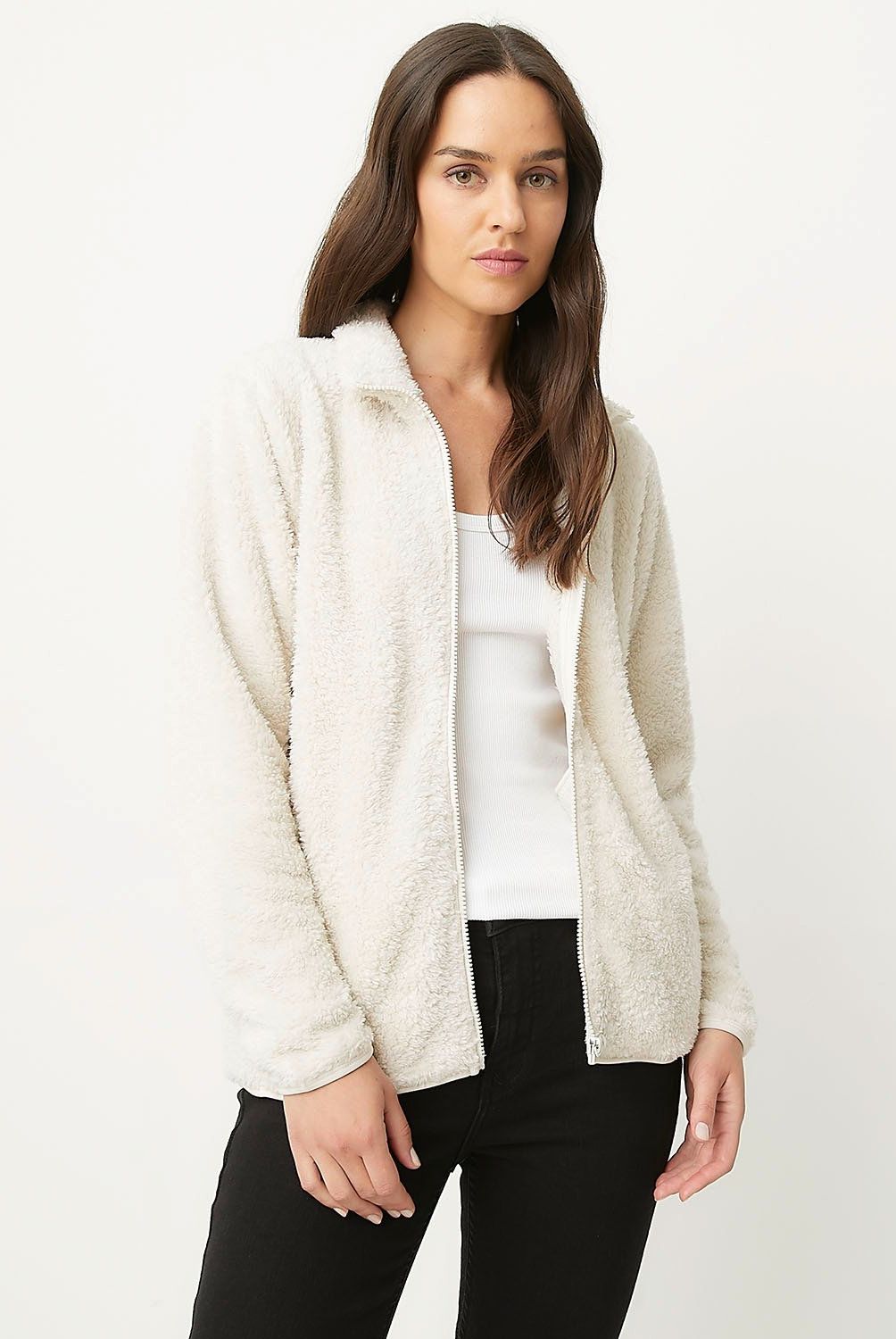 UNIVERSITY CLUB - Polerón University Club Mujer Fleece Liso Negro