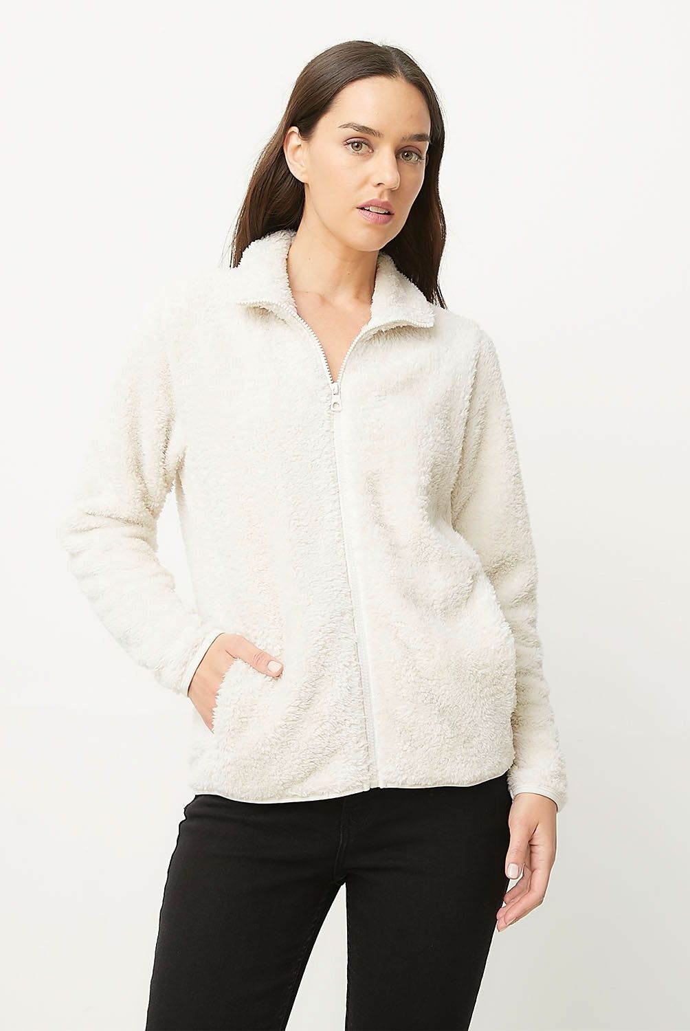 UNIVERSITY CLUB - Polerón University Club Mujer Fleece Liso Negro
