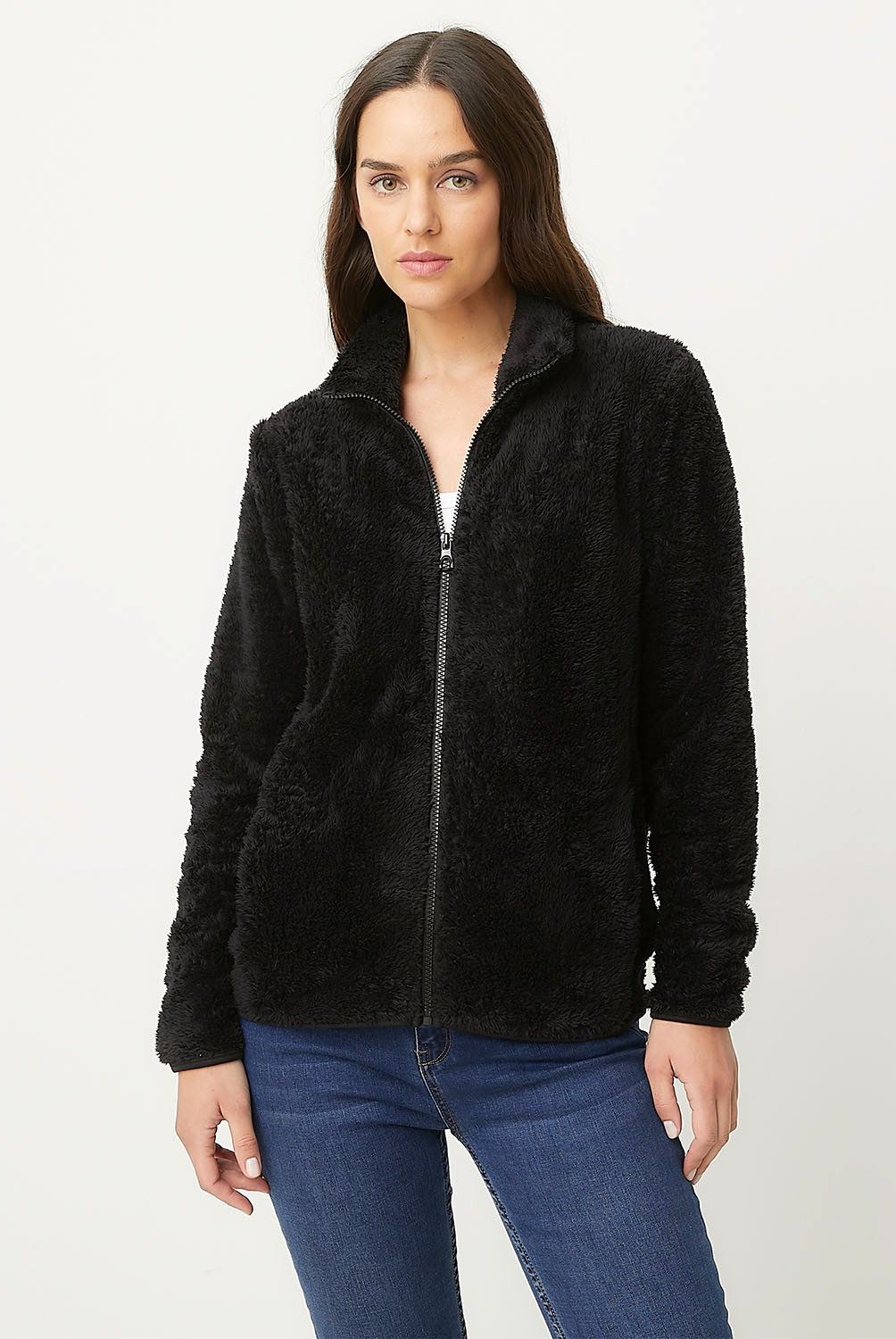 UNIVERSITY CLUB - Polerón University Club Mujer Fleece Liso Negro