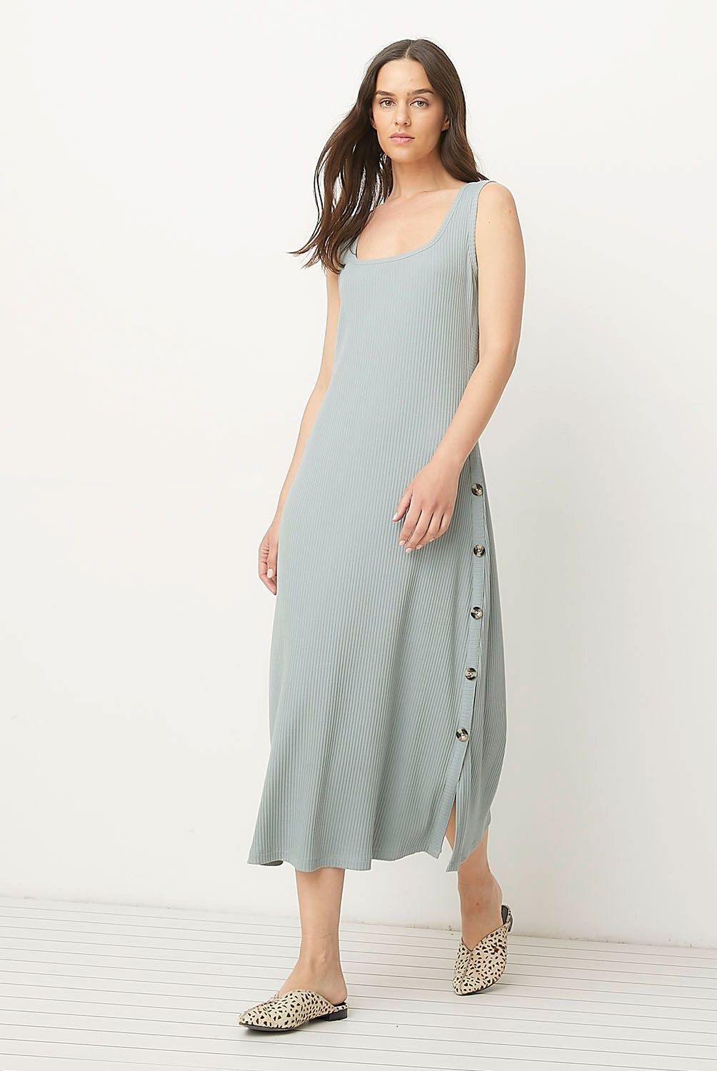 UNIVERSITY CLUB - Vestido University Club Mujer Maxi Casual Modal Sin Mangas