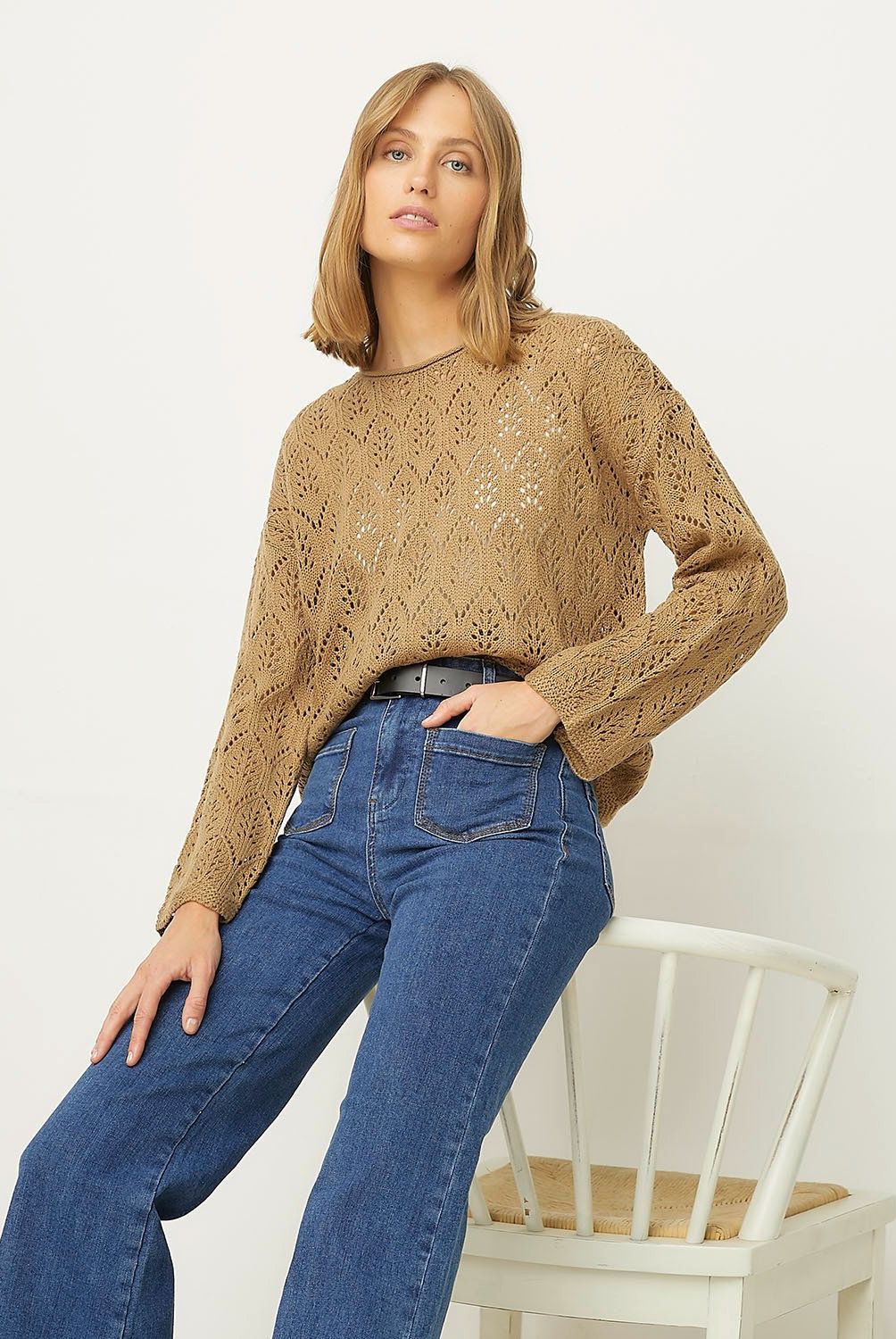 UNIVERSITY CLUB - Sweater University Club Jaspeado Manga Larga Mujer