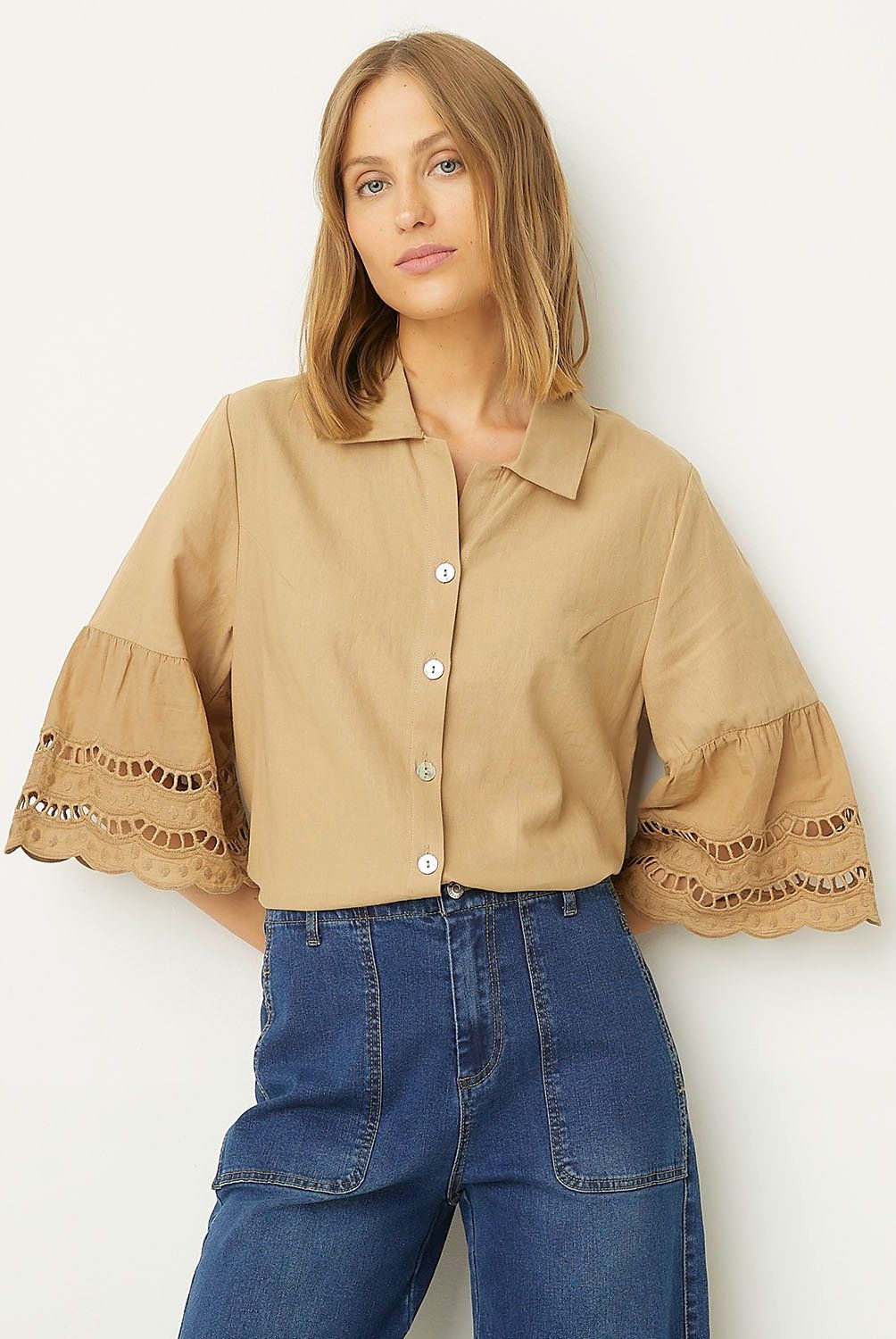 UNIVERSITY CLUB - Blusa Mujer University Club Lino Manga 3/4 Casual