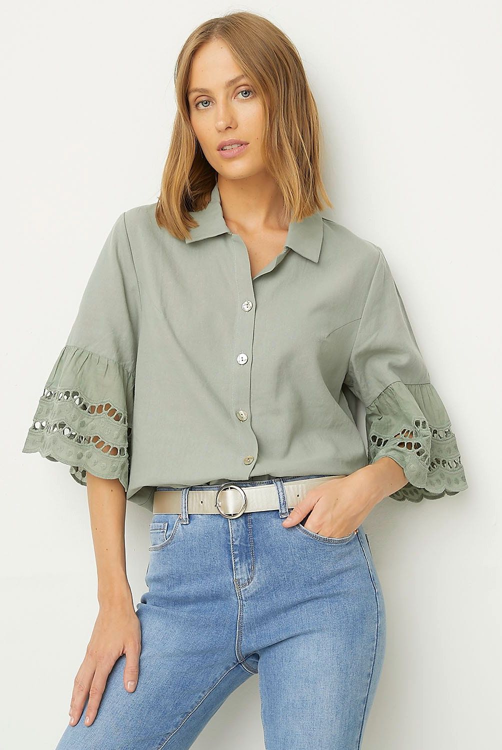 UNIVERSITY CLUB - Blusa Mujer University Club Lino Manga 3/4 Casual