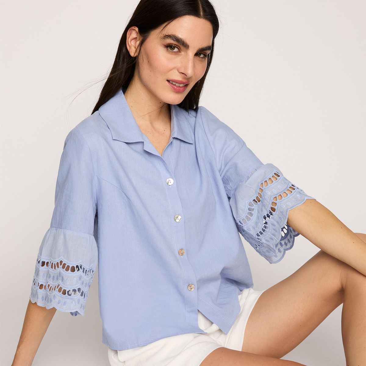 UNIVERSITY CLUB - Blusa Mujer University Club Lino Manga 3/4 Casual