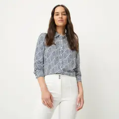 UNIVERSITY CLUB - Blusa Mujer Viscosa Estampada Manga Larga