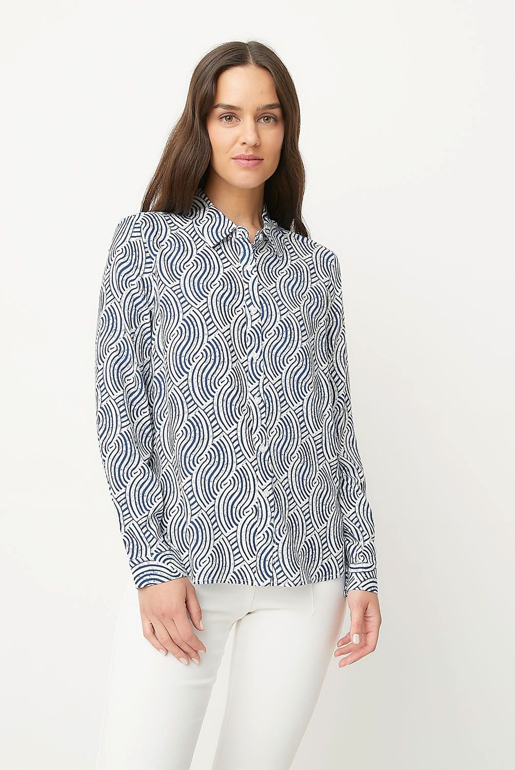 UNIVERSITY CLUB - Blusa University Club Mujer Viscosa Estampada Manga Larga