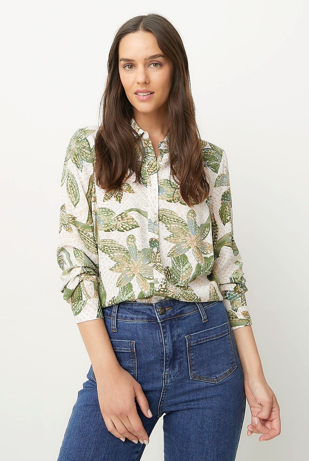UNIVERSITY CLUB - Blusa University Club Mujer Viscosa Estampada Manga Larga