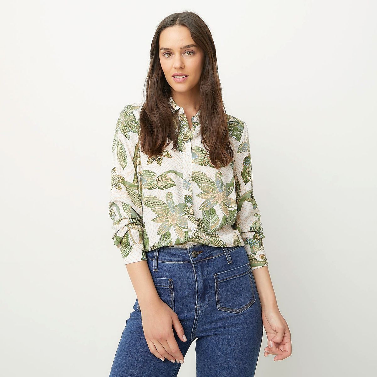 UNIVERSITY CLUB - Blusa University Club Mujer Viscosa Estampada Manga Larga