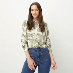UNIVERSITY CLUB - Blusa Manga Larga Flores Mujer Viscosa