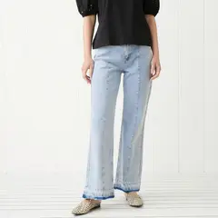 UNIVERSITY CLUB - Jeans Wide Leg Mujer Algodón Casual
