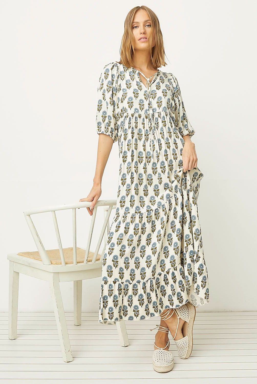UNIVERSITY CLUB - Vestido Maxi University Club Viscosa Estampado Floral Mujer