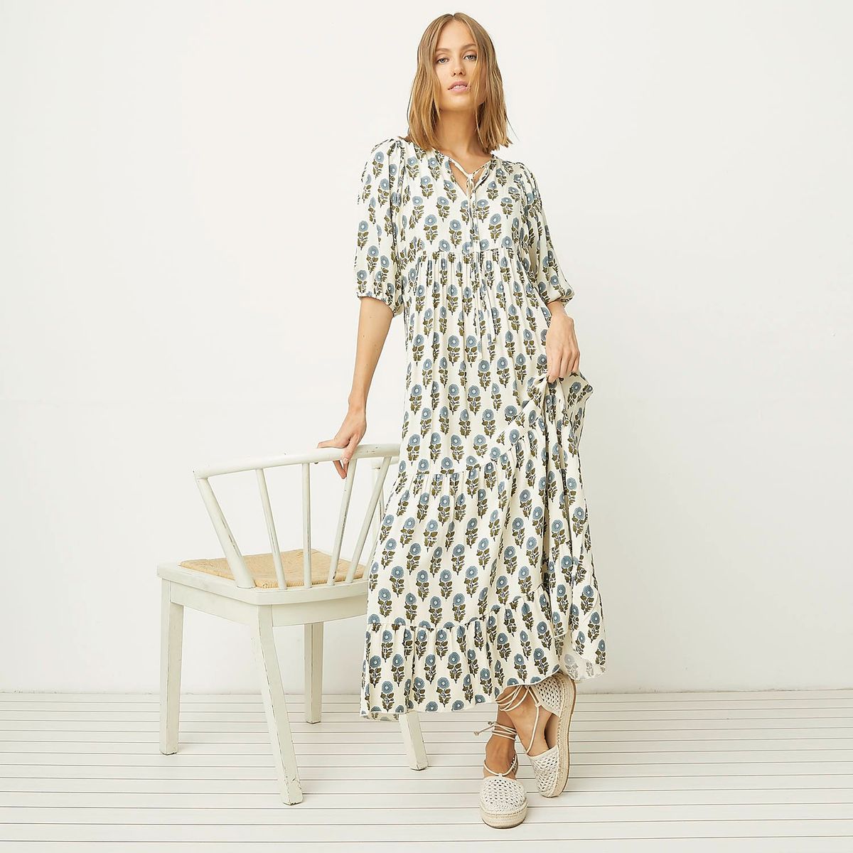 UNIVERSITY CLUB - Vestido Maxi University Club Viscosa Estampado Floral Mujer