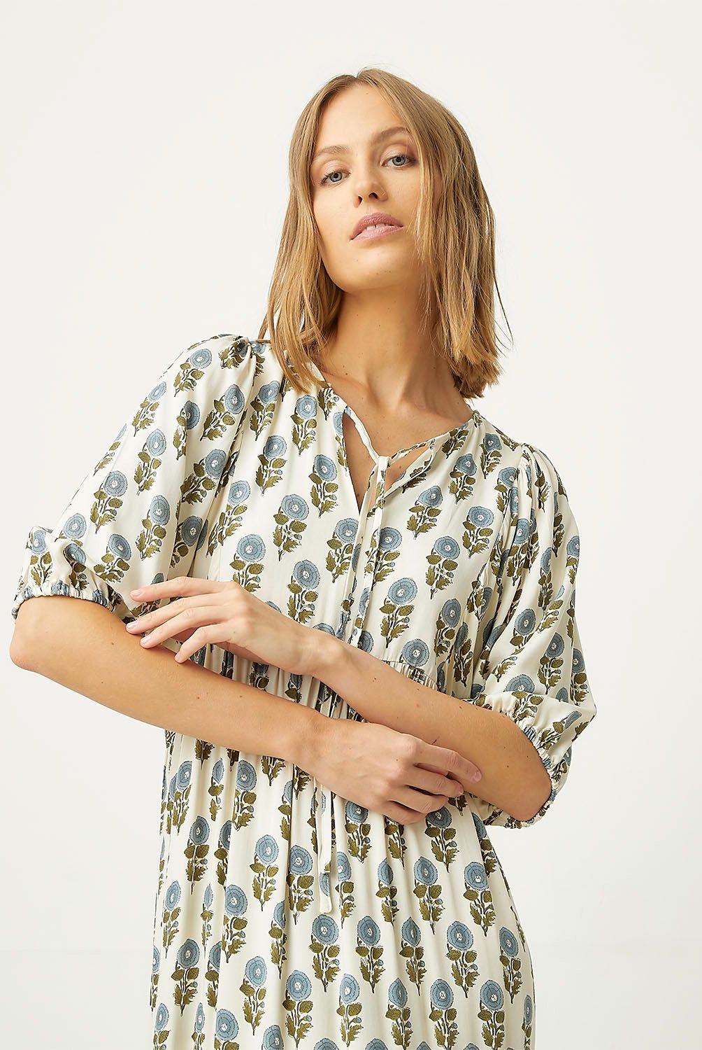 UNIVERSITY CLUB - Vestido Maxi University Club Viscosa Estampado Floral Mujer