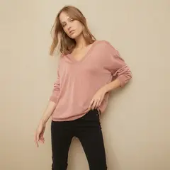 UNIVERSITY CLUB - Sweater Manga Larga Cuello V Mujer