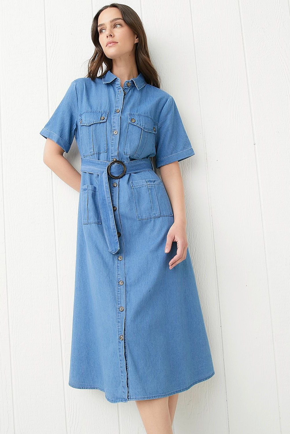 ELLE - Vestido Midi Algodón Mujer Elle