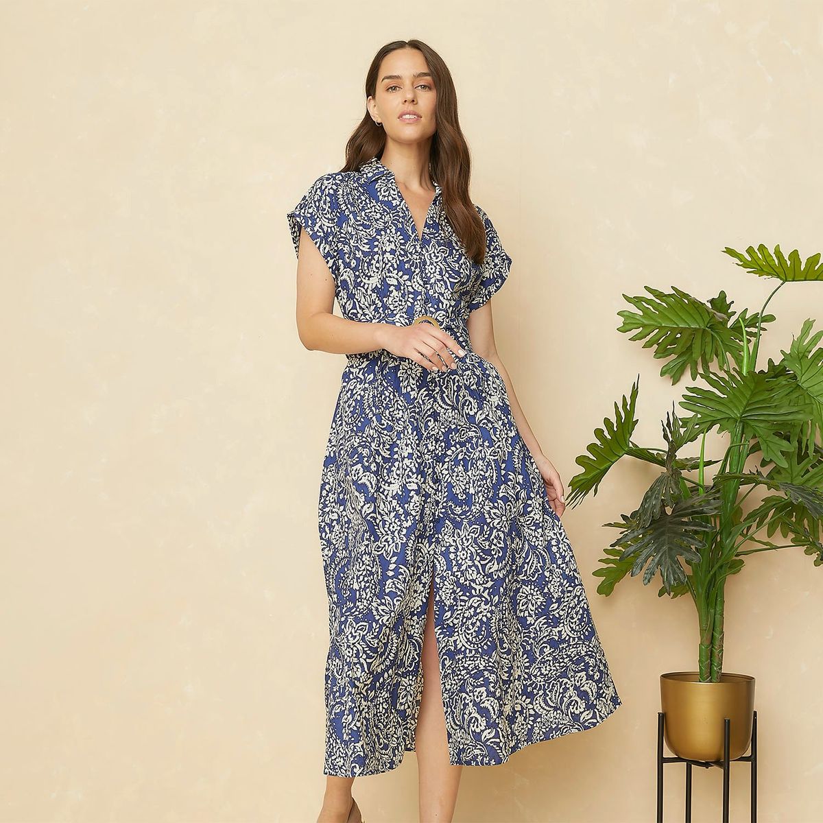 ELLE - Vestido Midi Algodón Mujer Elle