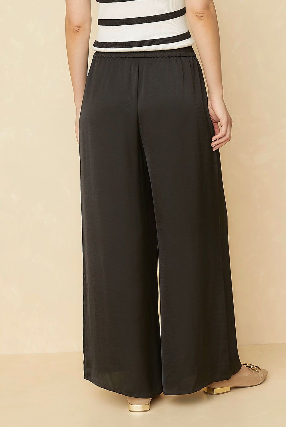 ELLE - Pantalón Palazzo tiro Alto Mujer Elle