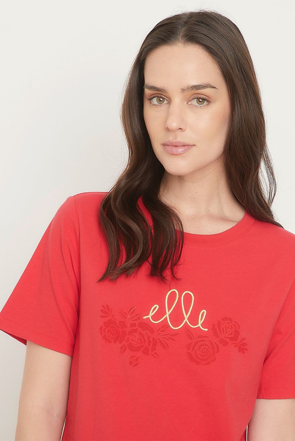 ELLE - Polera Manga Corta Algodón Mujer Elle
