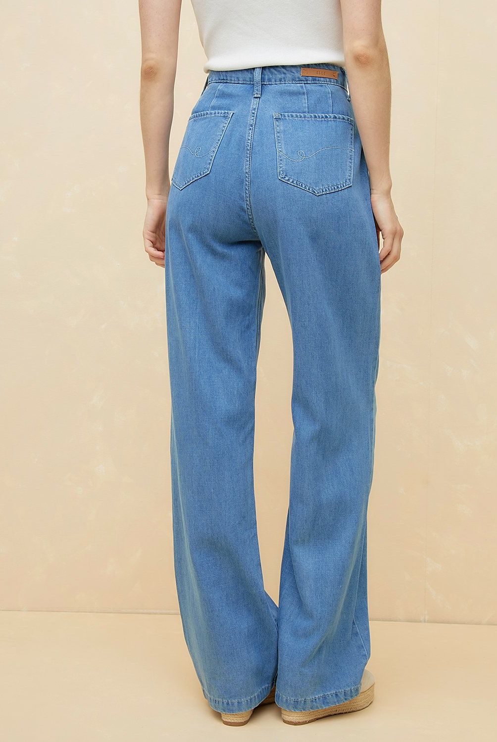 ELLE - Jeans Palazzo Lyocell Mujer Elle
