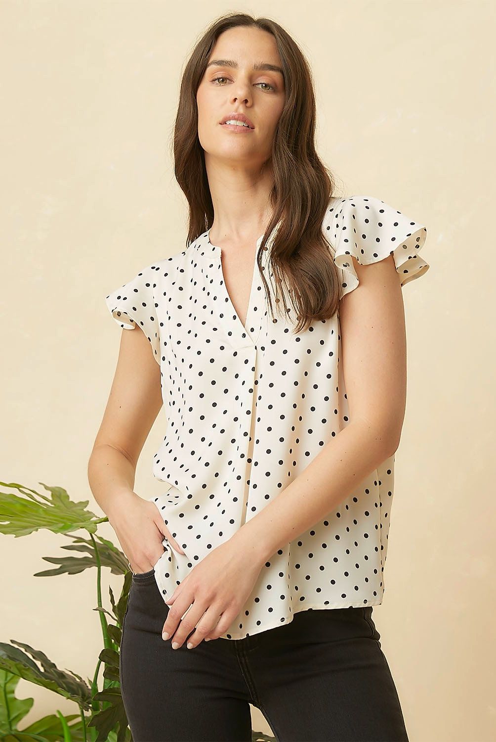 ELLE - Blusa Volado Manga Larga Mujer Elle