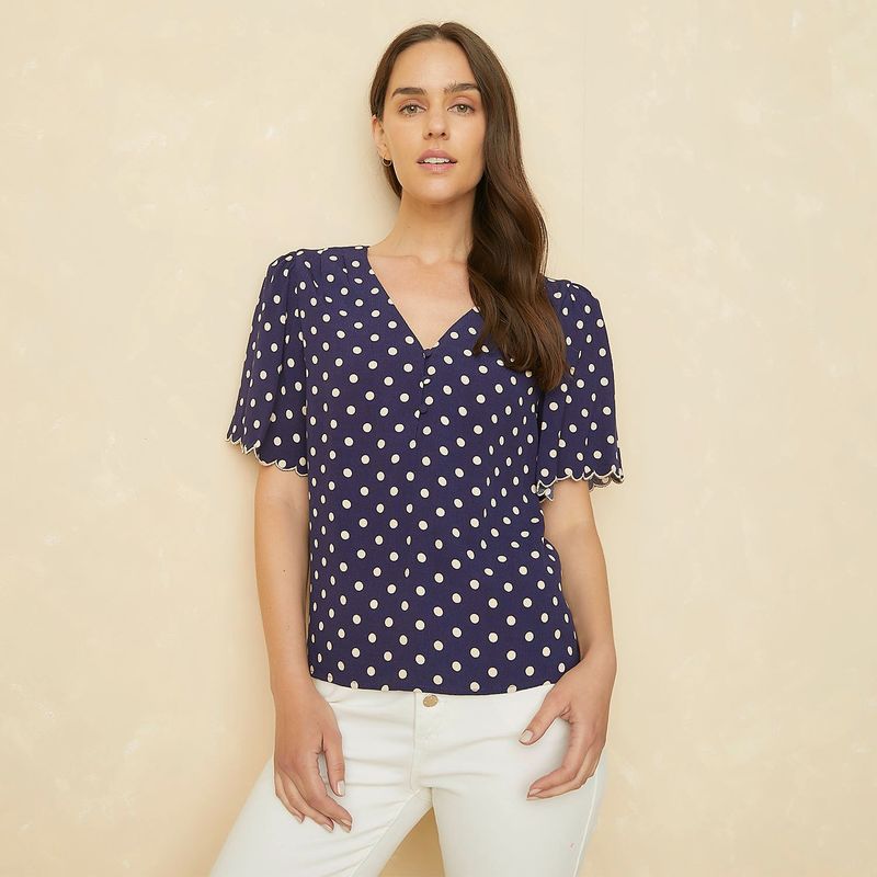 ELLE - Blusa Denim Manga Larga Mujer Elle