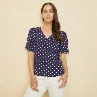 ELLE - Blusa Denim Manga Larga Mujer