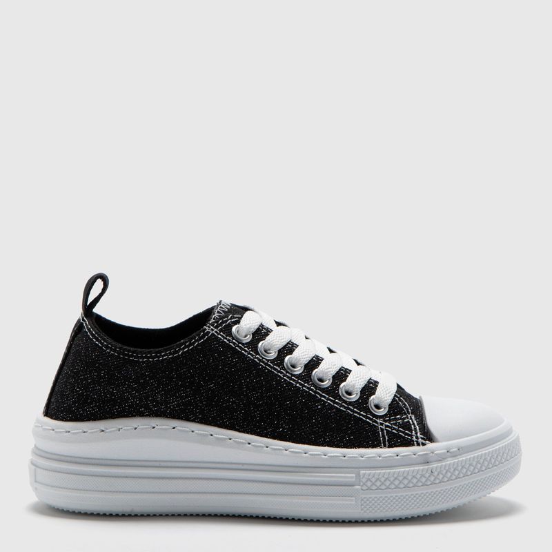 ELEVEN - Zapatillas Escolares Eleven Plataforma Media Niña Negra