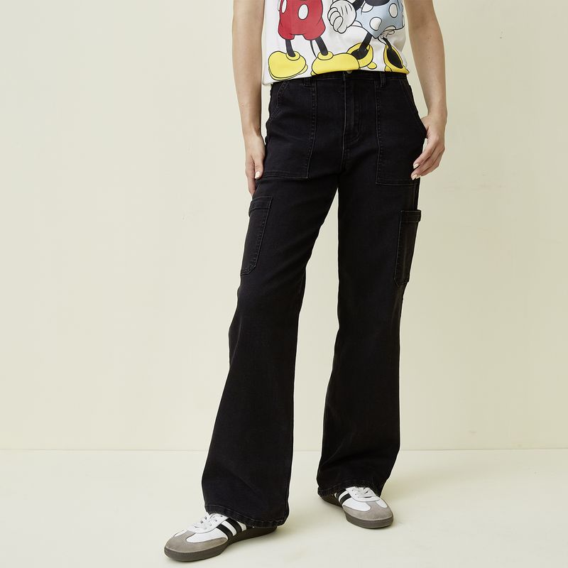 SYBILLA - Jeans Cargo Sybilla Mujer Algodón Tiro Medio