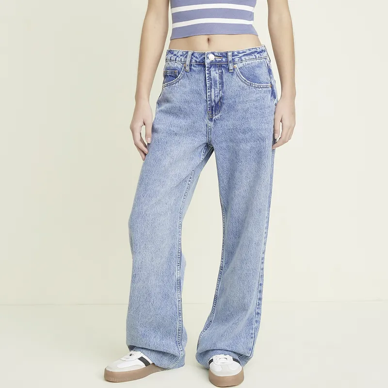 SYBILLA - Jeans Straight Tiro Bajo Mujer Sybilla