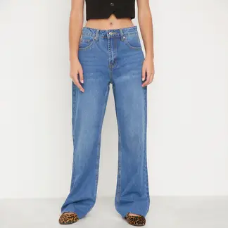SYBILLA - Jeans Straight Tiro Alto Mujer Calce Cómodo