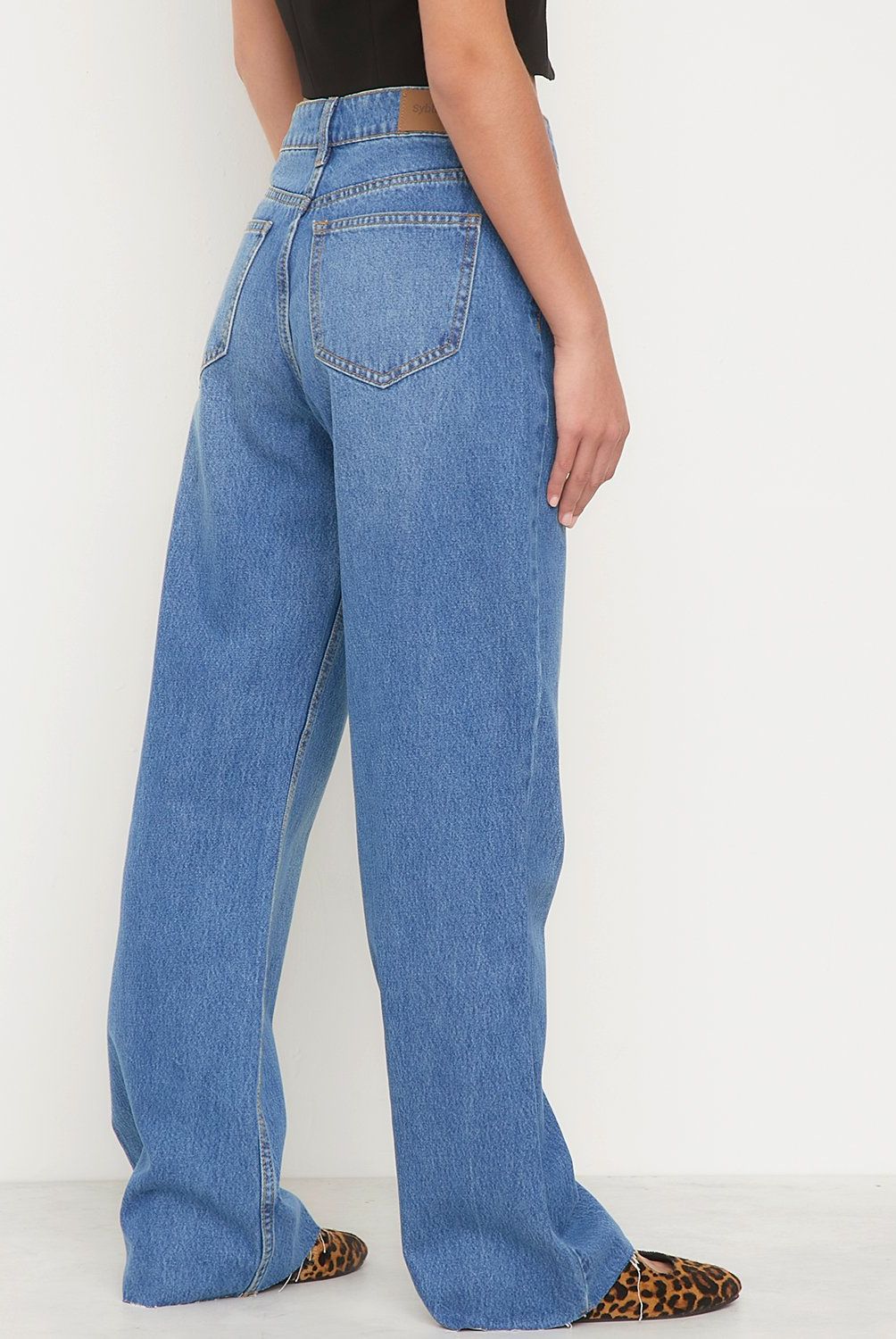 SYBILLA - Jeans Straight Tiro Alto Mujer Sybilla