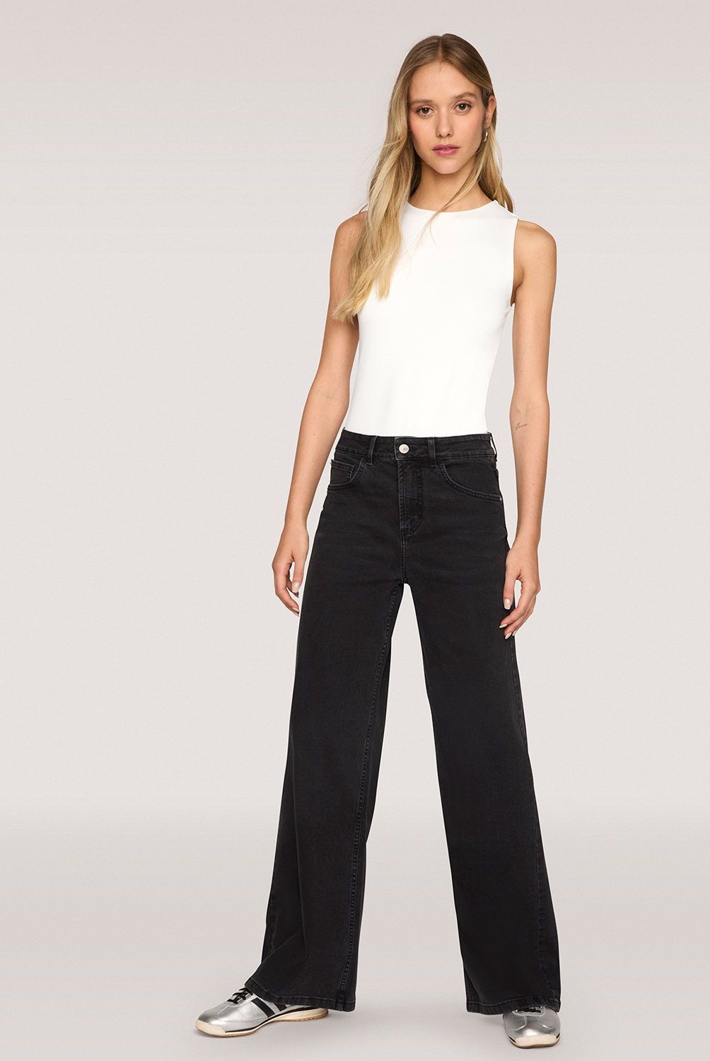 SYBILLA - Jeans Wide Leg Sybilla Mujer Algodón Tiro Alto