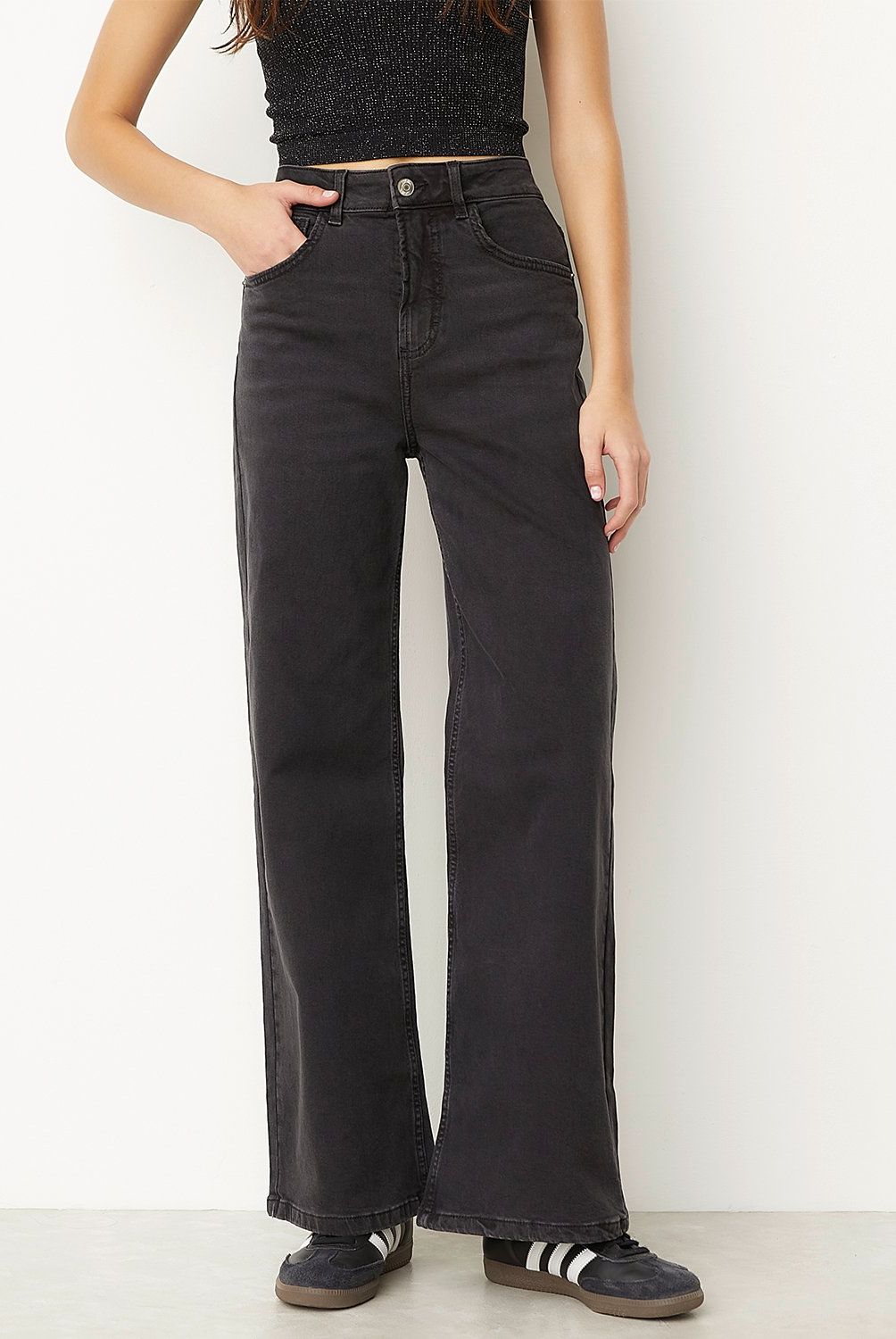 SYBILLA - Jeans Wide Leg Sybilla Mujer Algodón Tiro Alto