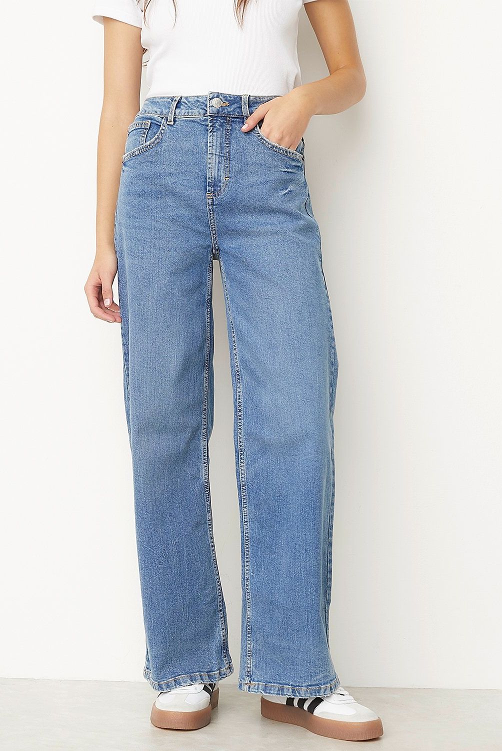 SYBILLA - Jeans Wide Leg Sybilla Mujer Algodón Tiro Alto
