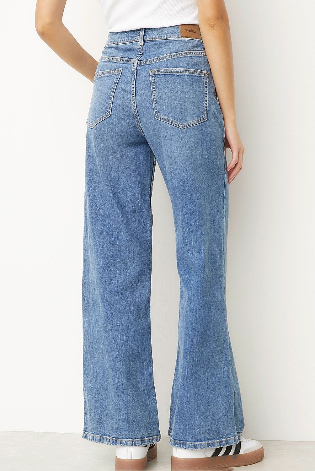 SYBILLA - Jeans Wide Leg Sybilla Mujer Algodón Tiro Alto