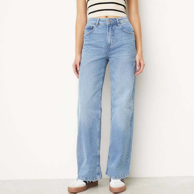 SYBILLA - Jeans Wide Leg Sybilla Mujer Algodón Tiro Alto