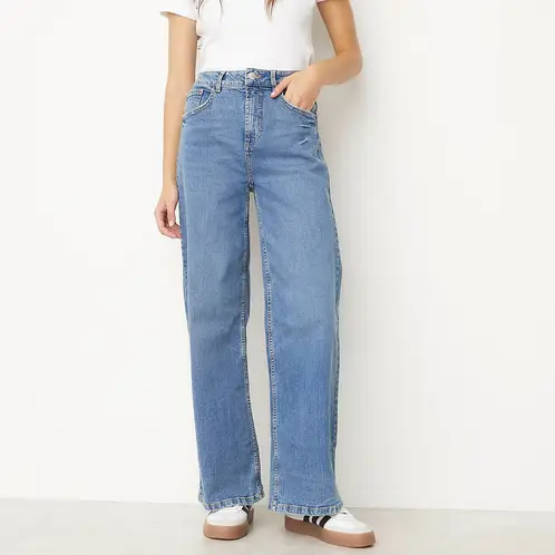 SYBILLA - Jeans Wide Leg Mujer Algodón Tiro Alto