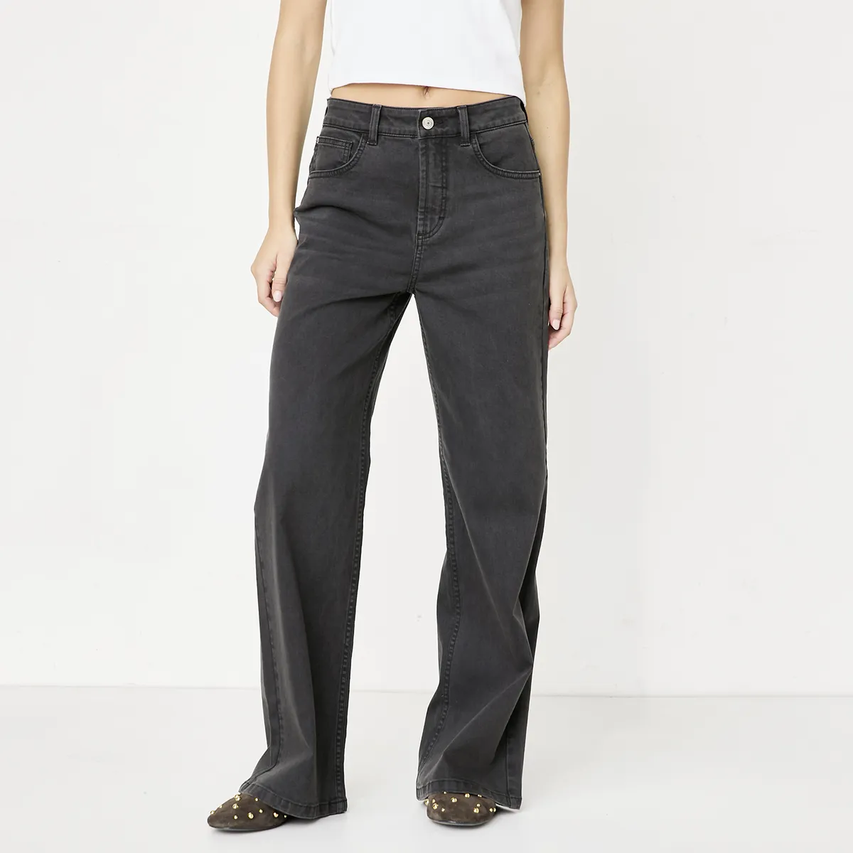 SYBILLA - Jeans Wide Leg Tiro Alto Mujer Sybilla