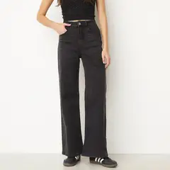 SYBILLA - Jeans Wide Leg Mujer Algodón Tiro Alto