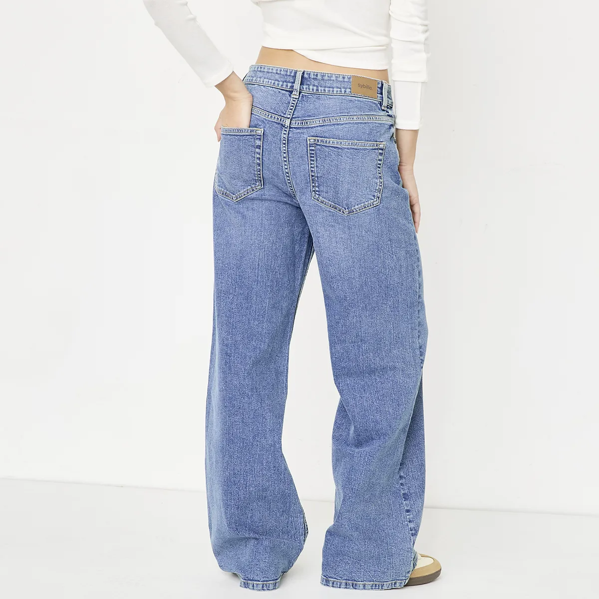 SYBILLA - Jeans Wide Leg Tiro Alto Mujer Sybilla