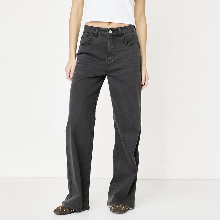 Jeans Wide Leg Tiro Alto Mujer