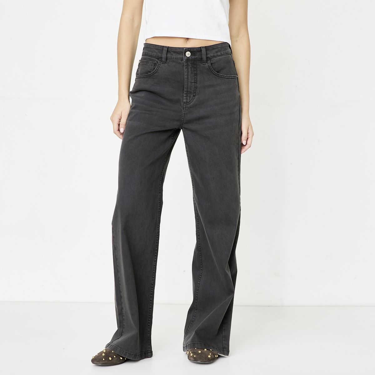 SYBILLA - Jeans Wide Leg Tiro Alto Mujer Sybilla