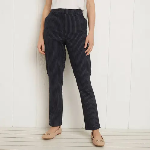 UNIVERSITY CLUB - Pantalón Mujer Viscosa Straight Tiro Alto