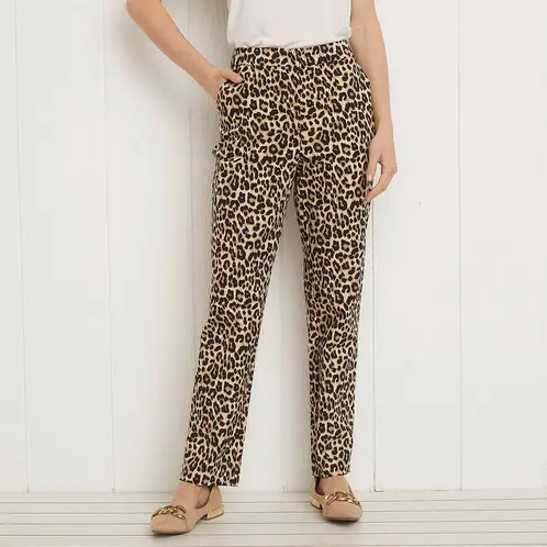 UNIVERSITY CLUB - Pantalón Mujer Viscosa Straight Tiro Alto