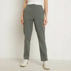 UNIVERSITY CLUB - Pantalón Mujer Viscosa Straight Tiro Alto