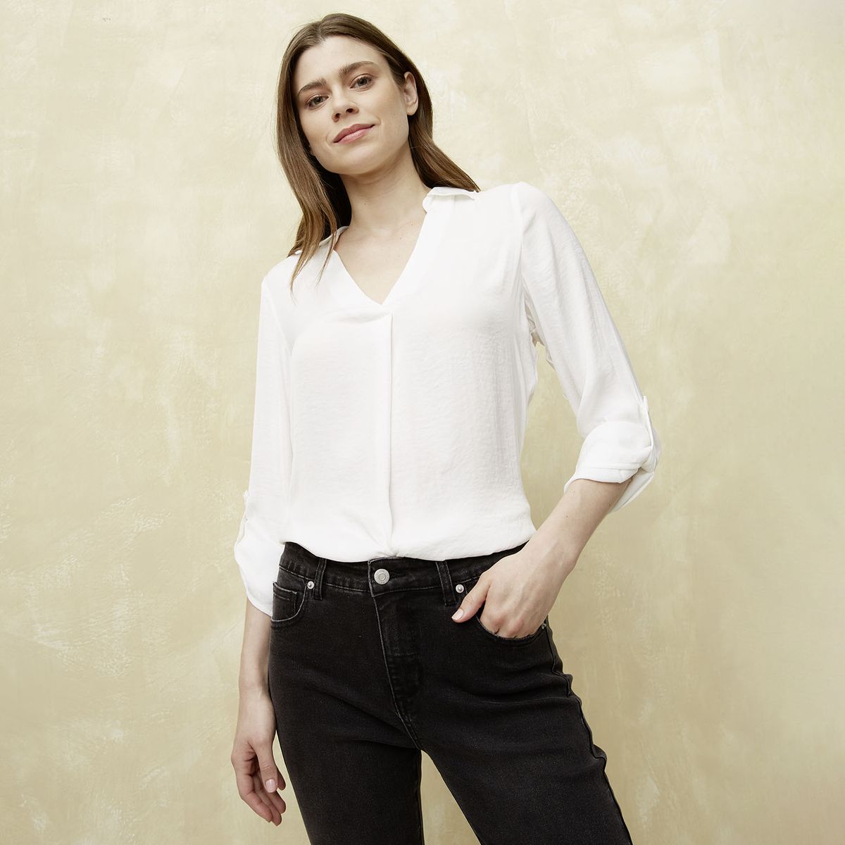 UNIVERSITY CLUB - Blusa Mujer University Club Manga Larga Cuello V